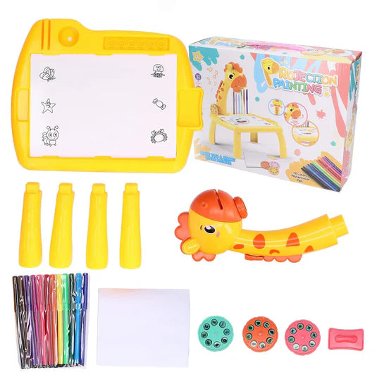 Projeksiyonlu Mini Zürafa Çizim Seti 12 Adet Boyama Kalemi Hediye!