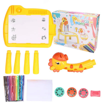 Projeksiyonlu Mini Zürafa Çizim Seti 12 Adet Boyama Kalemi Hediye!