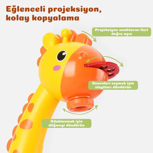 Projeksiyonlu Mini Zürafa Çizim Seti 12 Adet Boyama Kalemi Hediye!